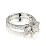 0.72 Carat Round Brilliant Cut Diamond WG Engagement Ring