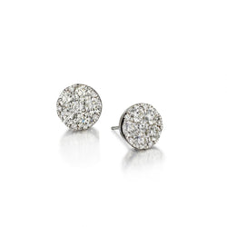 1.60 Carat Total Weight Round Brilliant Cut Diamond Cluster Earrings