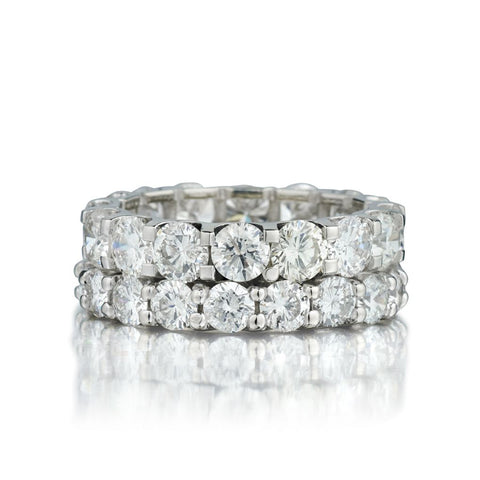 5.00 Carat Total Round Brilliant Cut Diamond Two-Row Eternity Band