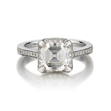 2.30 Carat Step-Cut Diamond Halo Set Engagement Ring