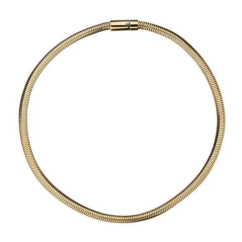 14KT Vintage Yellow Gold Snakeskin Link 16" Long Chain Necklace