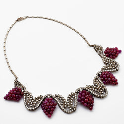 Antique-Inspired Ruby And Diamond Grape Cluster Necklace
