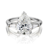 2.55 Carat Pear Shaped Diamond and Platinum Ring