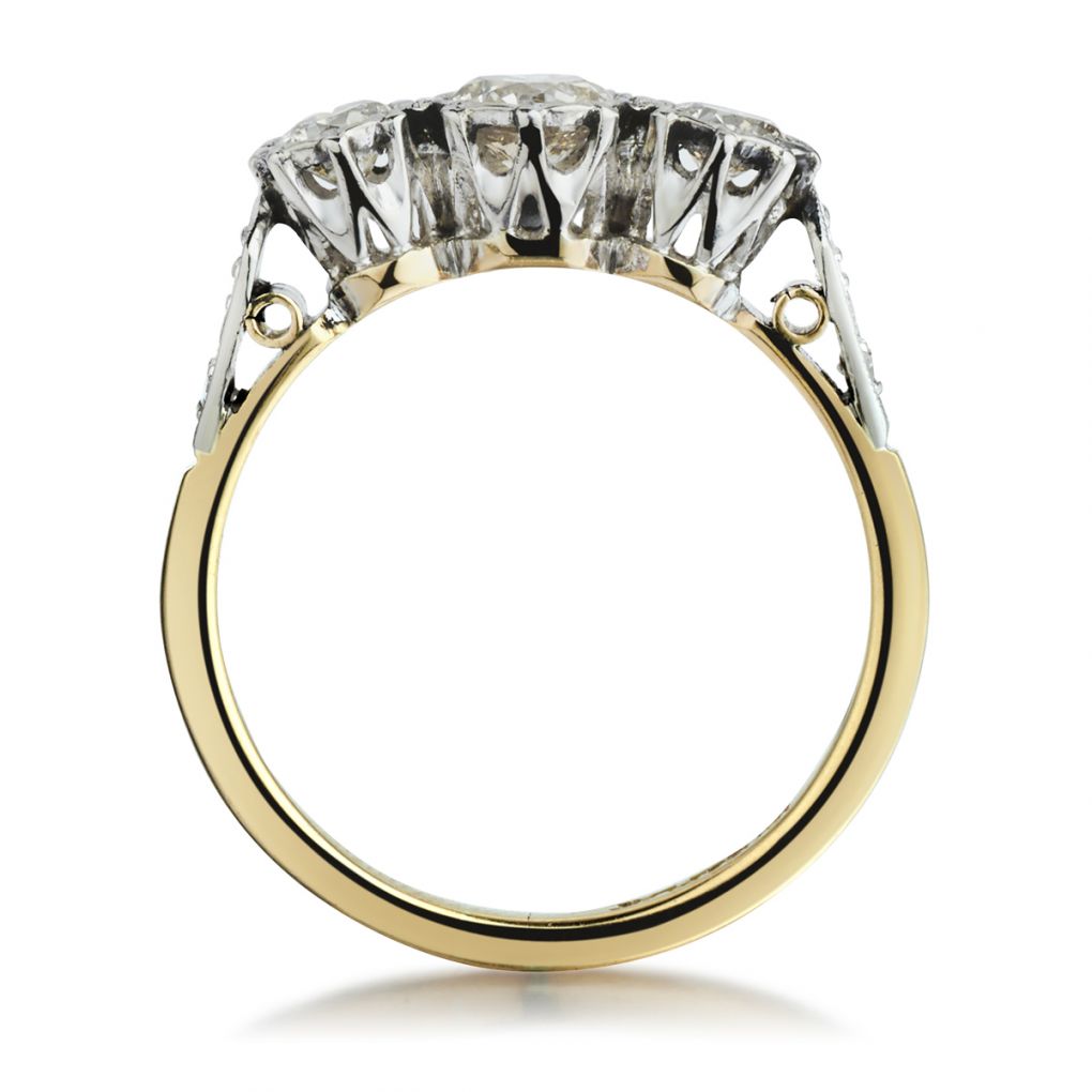 Victorian Era Old-European Cut Diamond Yellow Gold And Platinum Ring ...