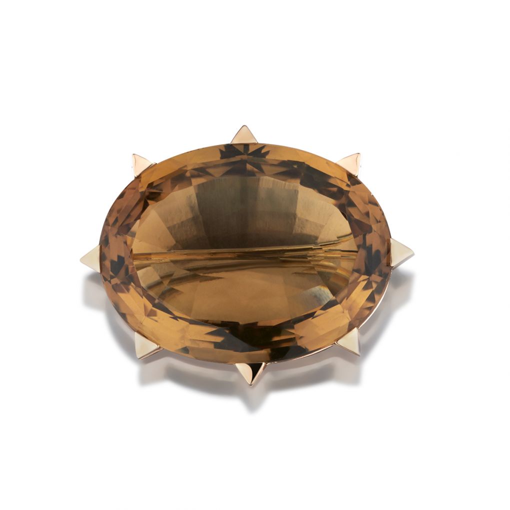 9KT Rose Gold Large Oval Smokey Topaz Pendant/Brooch – Van Rijk