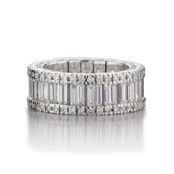 2.85 Carat Total Weight Baguette And Brilliant Cut Diamond Eternity Band