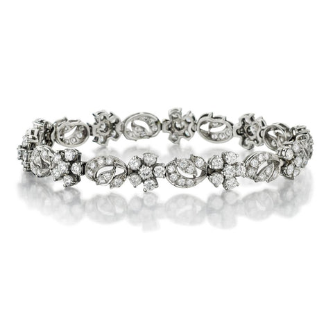Birks 4.50 Carat Total Weight Diamond Floral Bracelet. Circa 1960