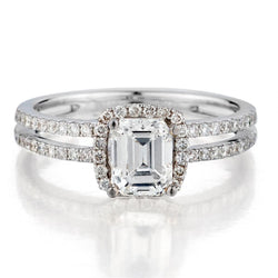 Ladies 14kt white gold diamond ring . 1.38  ctw.