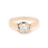 Vintage 1.25 Carat Old-Mine Cut Diamond Pink Gold Ring