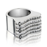 3.50 Carat Total Weight Princess And Baguette Cut Diamond Wave Ring