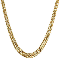 14kt Yellow Gold Tapering Curb Chain. Made in Italy.