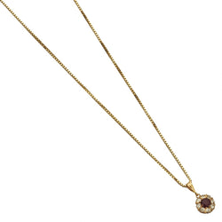 14KT Rose Gold Ruby And Old-Cut Diamond Cluster Pendant Necklace