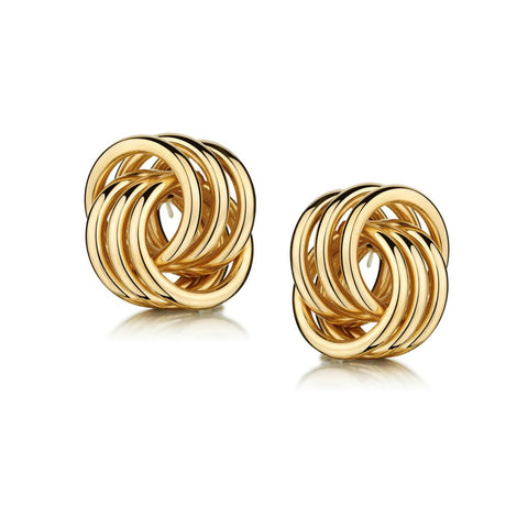 Ladies 14kt Yellow Gold Large Love Knot Stud Earings. 16 grams.