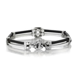 Baraka 18KT White Gold And Rubber Men's Unique Bracelet