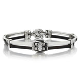 Baraka 18KT White Gold And Rubber Men's Unique Bracelet