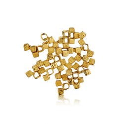 18kt Yellow Gold Large Modern Cube Brooch / Pendant.  41.37 grams.