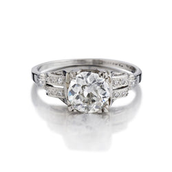 1.55 Carat Old-European Cut Diamond Art Deco Engagement Ring