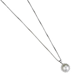 14.3MM South Sea And Diamond White Gold Pendant Necklace