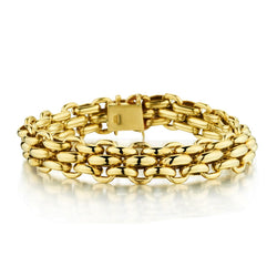 14KT Yellow Gold Link Bracelet. Weight: 28.12 grams