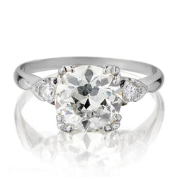 2.60 Carat Old-European Cut Diamond Platinum Engagement Ring