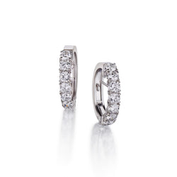 2.50 Carat Total Round Brilliant Cut Diamond Hoop Earrings