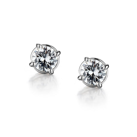 1.70 Carat Total Weight Round Brilliant Cut Diamond WG Studs