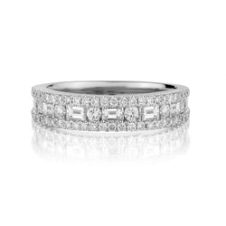 1.05 Carat Total Baguette And Round Brilliant Cut Diamond Band