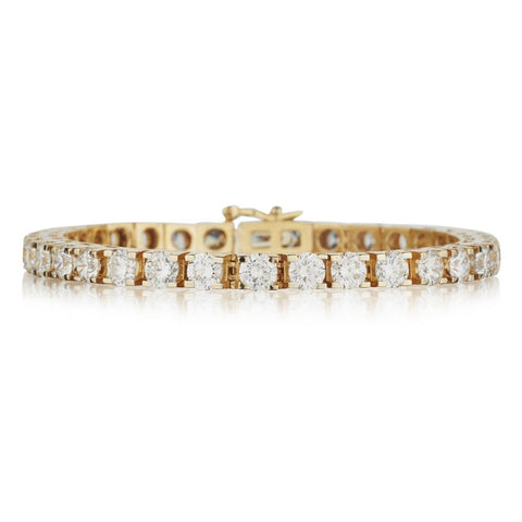 7.60Total Carat Diamond Yellow Gold Tennis Bracelet