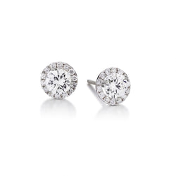 2.50 Carat Total Weight Diamond Stud WG Earrings With Halo