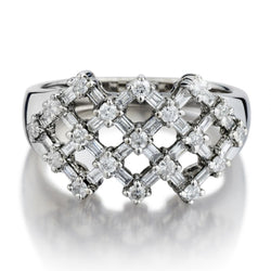 1.00 Carat Total Weight Baguette And Brilliant Cut Diamond Ring