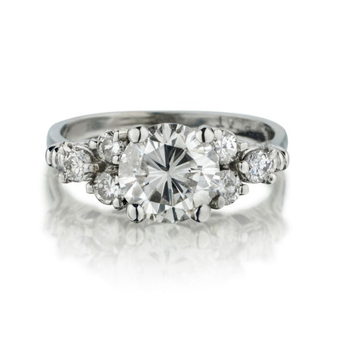 1.02 Carat Round Brilliant Cut Diamond Platinum Ring
