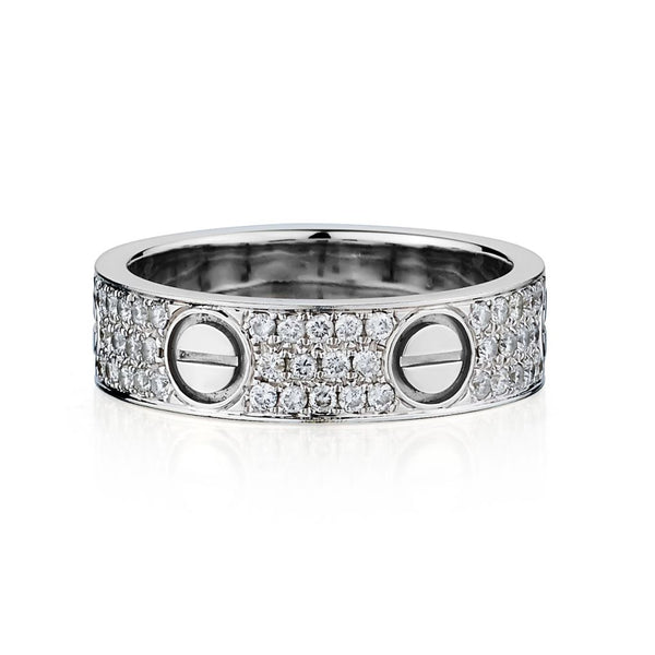 Silver Ring Cartier Mens Love Ring Platinum 18kt White Gold