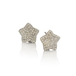 1.50 Carat Total Diamond 5-Point Star White Gold Earrings