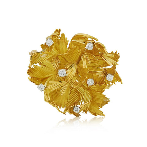 "LUCAS " Custom Made 18kt Y/G and Diamond Brooch.  0.60ct Tw