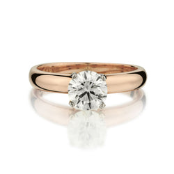 1.15 Carat Round Brilliant Cut Diamond Rose Gold Solitaire Ring
