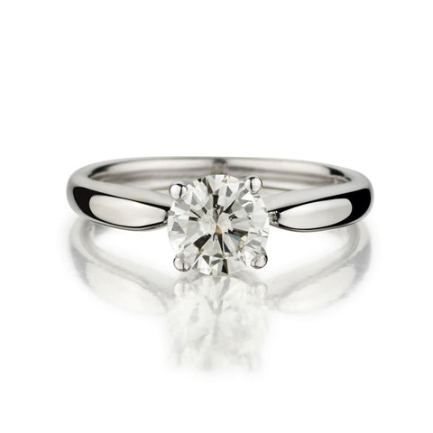 1.06 Carat Round Brilliant Cut Diamond Solitaire Engagement Ring
