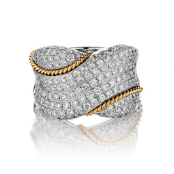 2.50 Carat Total Weight Round Brilliant Cut Diamond Pave Crossover Ring