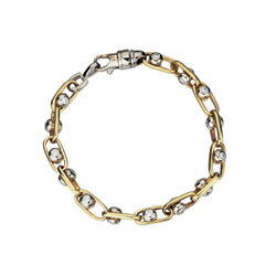 Men's 18KT Yellow And White Gold Custom Made Diamond Bracelet