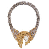 Erte "Rainbow In Blossom" Mother Of Pearl & Diamond Necklace/Brooch