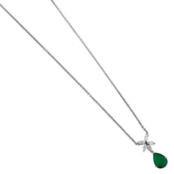 2.50 Carat Pear-Shaped Green Emerald And Diamond Pendant