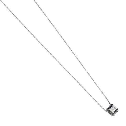 Gucci 18KT White Gold Icon Logo Twirl Pendant Necklace