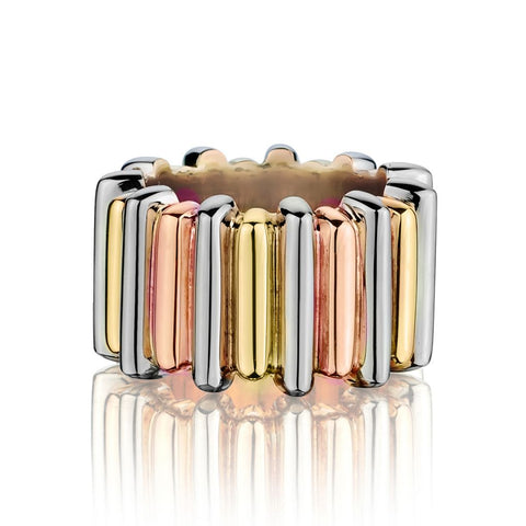 Ladies Unique Custom Made 14kt Tri-Color Band.