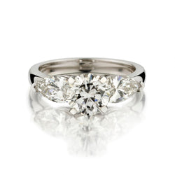 1.37 Carat Round Brilliant Cut Diamond Engagement Ring