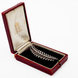 Vintage Rose Cut Diamond Leaf Brooch