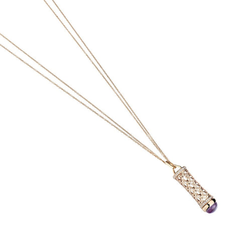 Birks 18KT Rose Gold Muse Diamond And Amethyst Pendant Necklace