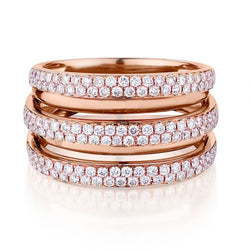 Ladies 14kt Rose Gold and Diamond Wide Band. 1.15 Tcw