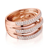Ladies 14kt Rose Gold and Diamond Wide Band. 1.15 Tcw