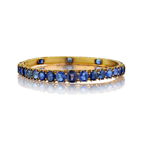 30.00 Carat Total Blue Sapphire Mid-Century 22KT Bangle