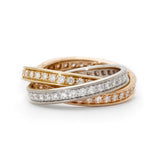 Cartier Tri-Color Trinity Diamond 58 Rolling Ring