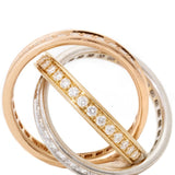 Cartier Tri-Color Trinity Diamond 58 Rolling Ring